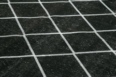 Geometric Carpet Siyah Geometrik Pamuk Yün El Dokuma Halısı 256x387 Agacan