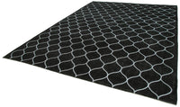 Large Black and White Geometric Flatweave Kilim Rug 301x398 cm (9'11" x 13'1")