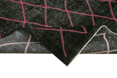 Geometric Carpet Siyah Geometrik Pamuk Yün El Dokuma Halısı 293x390 Agacan