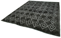 Geometric Carpet Siyah Geometrik Pamuk Yün El Dokuma Halısı 240x299 Agacan
