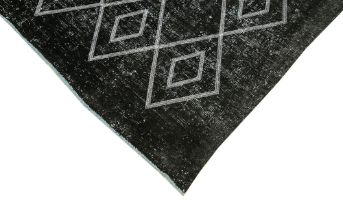 Geometric Carpet Siyah Geometrik Pamuk Yün El Dokuma Halısı 240x299 Agacan