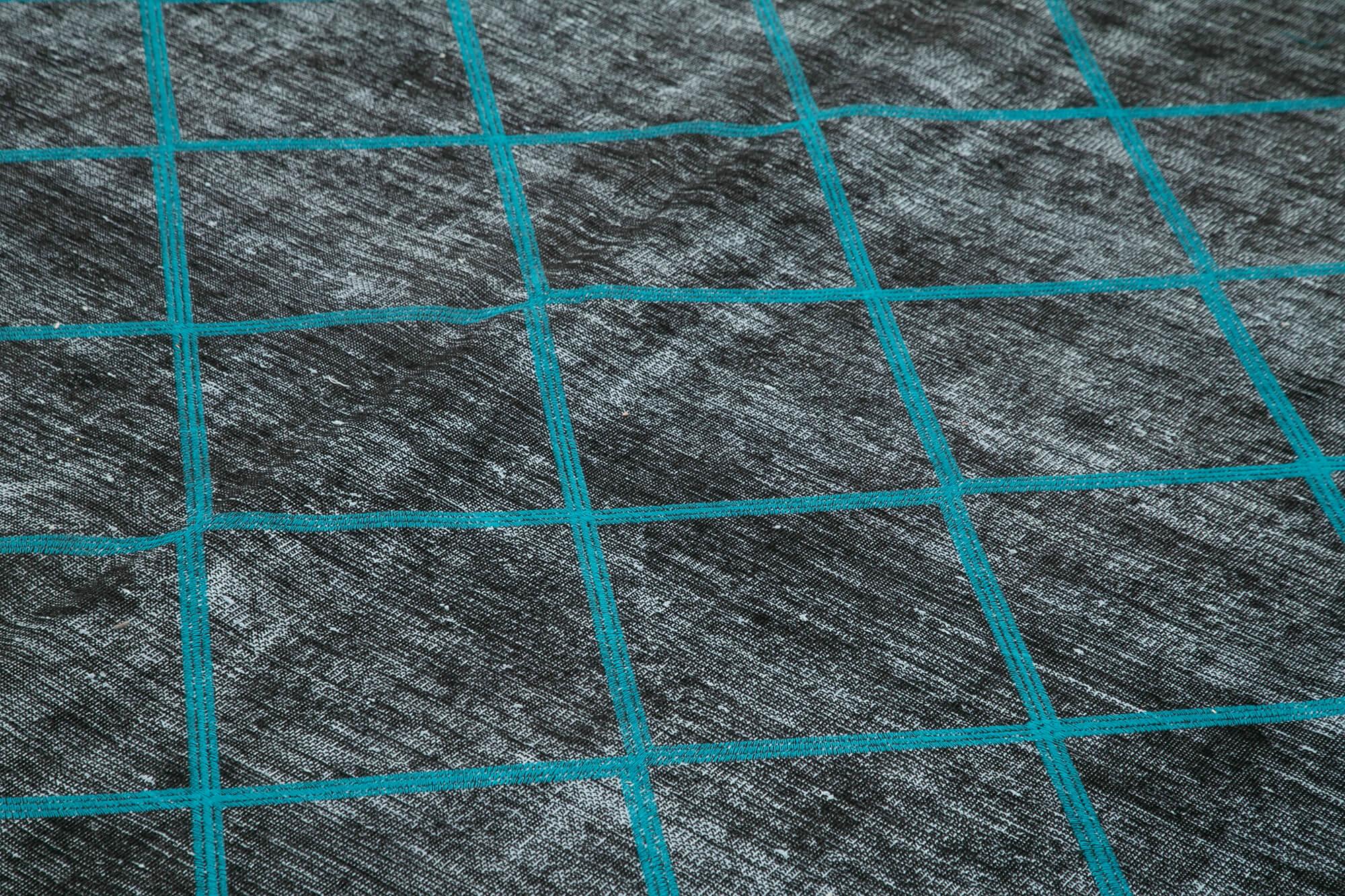 Geometric Carpet Siyah Geometrik Pamuk Yün El Dokuma Halısı 297x415 Agacan