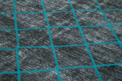 Geometric Carpet Siyah Geometrik Pamuk Yün El Dokuma Halısı 297x415 Agacan