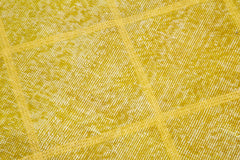 Geometric Carpet Sarı Geometrik Pamuk Yün El Dokuma Halısı 85x293 Agacan