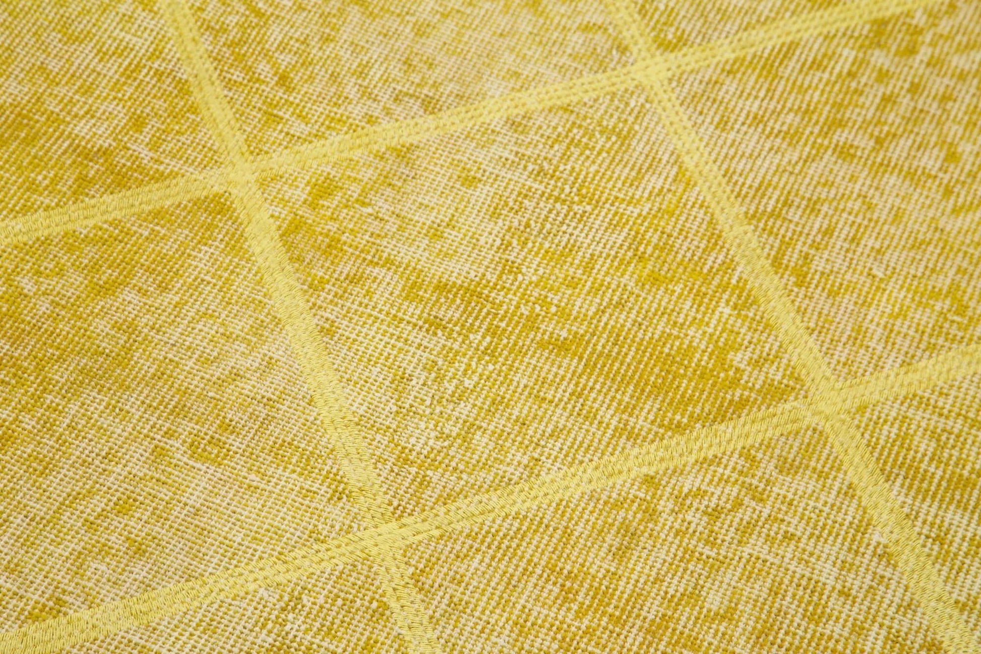 Geometric Carpet Sarı Geometrik Pamuk Yün El Dokuma Halısı 90x316 Agacan
