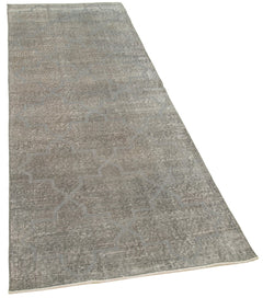 Geometric Carpet Gri Geometrik Pamuk Yün El Dokuma Halısı 83x242 Agacan