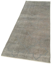 Geometric Carpet Gri Geometrik Pamuk Yün El Dokuma Halısı 83x242 Agacan