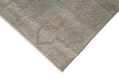 Geometric Carpet Gri Geometrik Pamuk Yün El Dokuma Halısı 83x242 Agacan