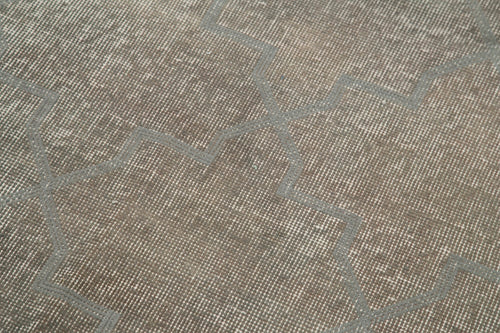 Geometric Carpet Gri Geometrik Pamuk Yün El Dokuma Halısı 83x242 Agacan