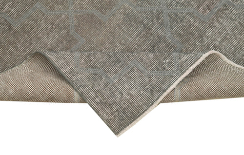 Geometric Carpet Gri Geometrik Pamuk Yün El Dokuma Halısı 83x242 Agacan