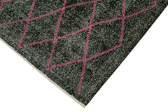 Geometric Carpet Siyah Geometrik Pamuk Yün El Dokuma Halısı 145x384 Agacan