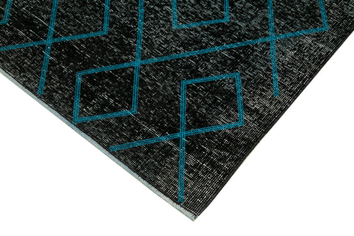 Geometric Carpet Siyah Geometrik Pamuk Yün El Dokuma Halısı 147x400 Agacan