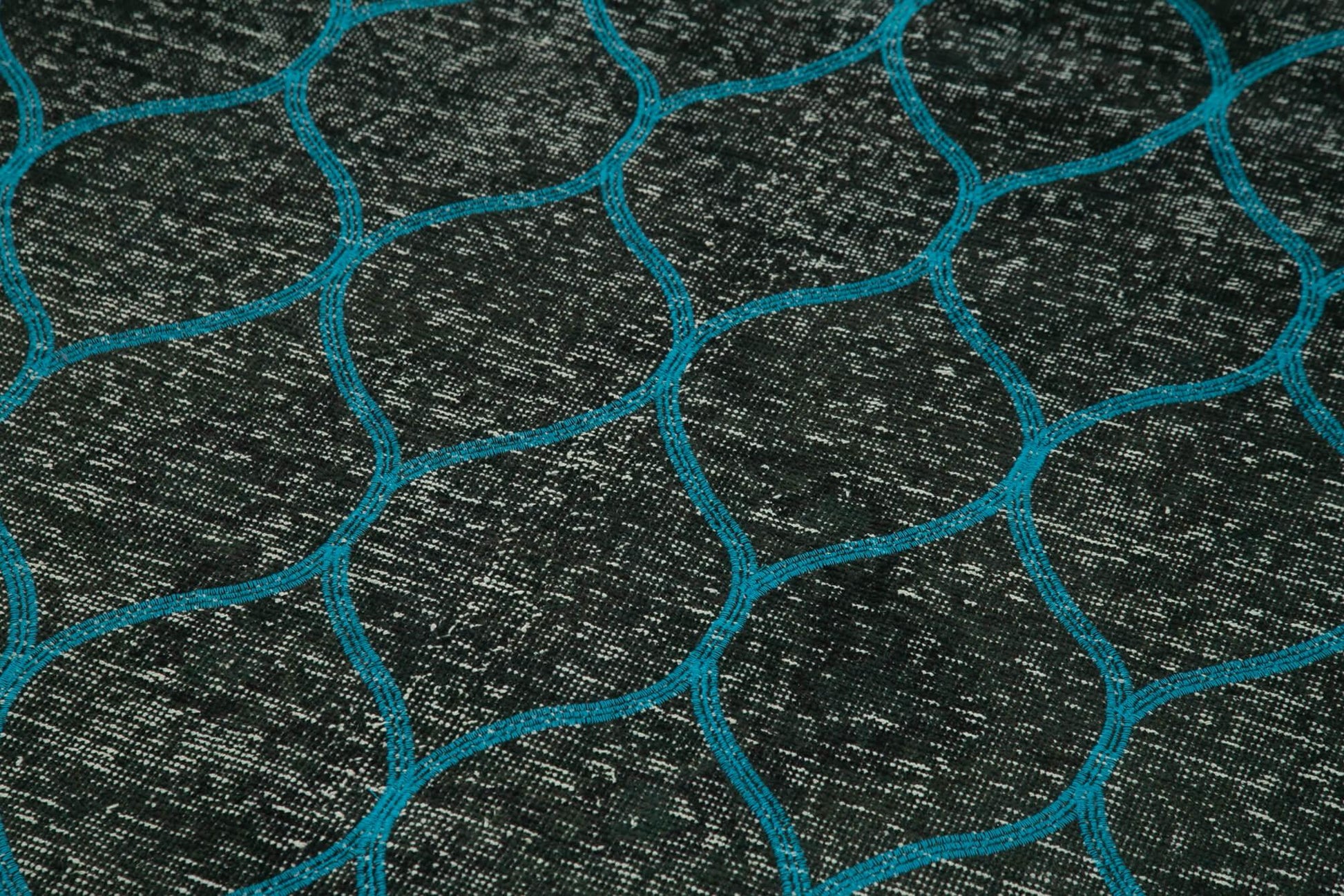 Geometric Carpet Siyah Geometrik Pamuk Yün El Dokuma Halısı 148x364 Agacan