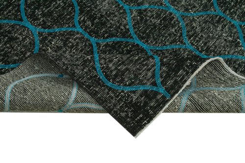 Geometric Carpet Siyah Geometrik Pamuk Yün El Dokuma Halısı 148x364 Agacan