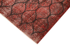 Geometric Carpet Kırmızı Geometrik Pamuk Yün El Dokuma Halısı 141x386 Agacan