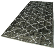 Geometric Carpet Siyah Geometrik Pamuk Yün El Dokuma Halısı 142x352 Agacan