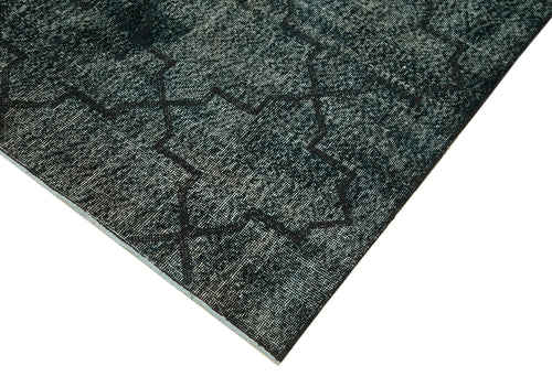 Geometric Carpet Siyah Geometrik Pamuk Yün El Dokuma Halısı 142x365 Agacan