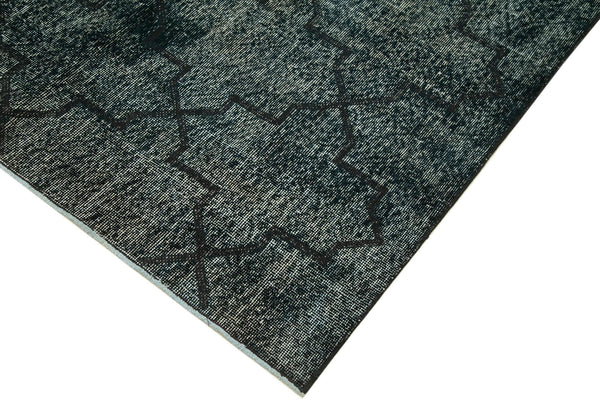 Geometric Carpet Siyah Geometrik Pamuk Yün El Dokuma Halısı 142x365 Agacan