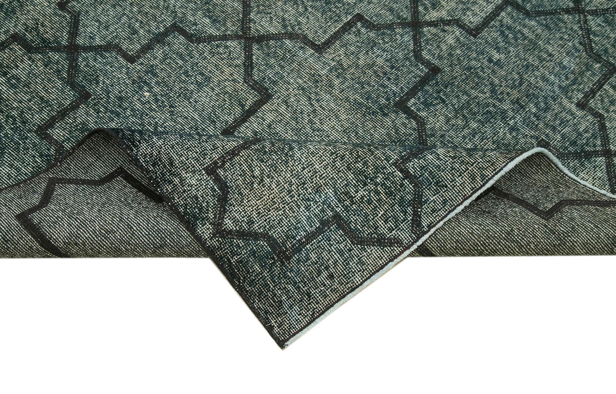 Geometric Carpet Siyah Geometrik Pamuk Yün El Dokuma Halısı 142x365 Agacan