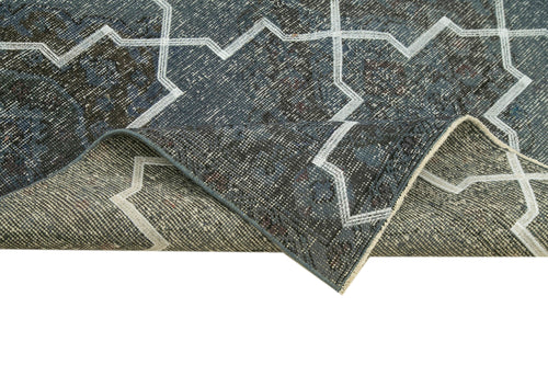 Geometric Carpet Gri Geometrik Pamuk Yün El Dokuma Halısı 144x374 Agacan