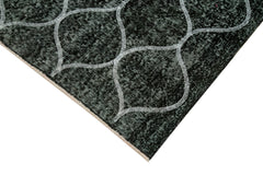 Geometric Carpet Siyah Geometrik Pamuk Yün El Dokuma Halısı 145x385 Agacan