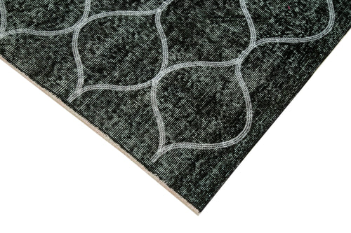 Geometric Carpet Siyah Geometrik Pamuk Yün El Dokuma Halısı 145x385 Agacan