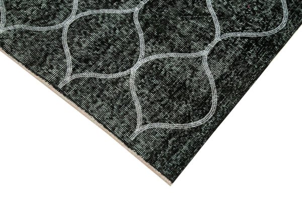 Geometric Carpet Siyah Geometrik Pamuk Yün El Dokuma Halısı 145x385 Agacan