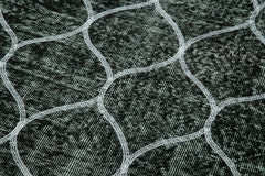 Geometric Carpet Siyah Geometrik Pamuk Yün El Dokuma Halısı 145x385 Agacan