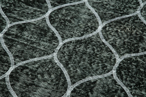 Geometric Carpet Siyah Geometrik Pamuk Yün El Dokuma Halısı 145x385 Agacan