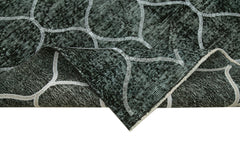 Geometric Carpet Siyah Geometrik Pamuk Yün El Dokuma Halısı 145x385 Agacan