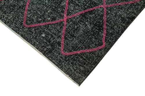Geometric Carpet Siyah Geometrik Pamuk Yün El Dokuma Halısı 148x352 Agacan