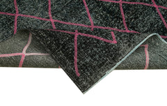 Geometric Carpet Siyah Geometrik Pamuk Yün El Dokuma Halısı 148x352 Agacan