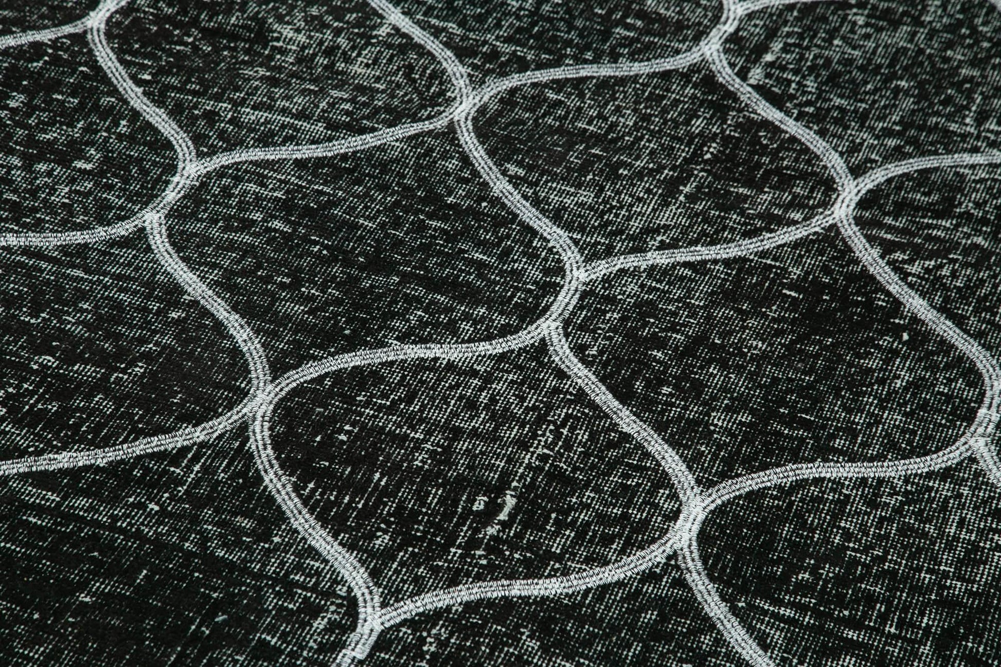 Geometric Carpet Siyah Geometrik Pamuk Yün El Dokuma Halısı 142x362 Agacan