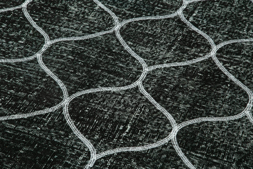 Geometric Carpet Siyah Geometrik Pamuk Yün El Dokuma Halısı 142x362 Agacan