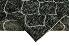 Geometric Carpet Siyah Geometrik Pamuk Yün El Dokuma Halısı 142x362 Agacan