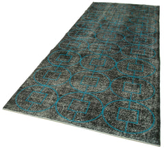 Geometric Carpet Siyah Geometrik Pamuk Yün El Dokuma Halısı 140x373 Agacan
