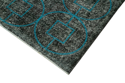 Geometric Carpet Siyah Geometrik Pamuk Yün El Dokuma Halısı 140x373 Agacan