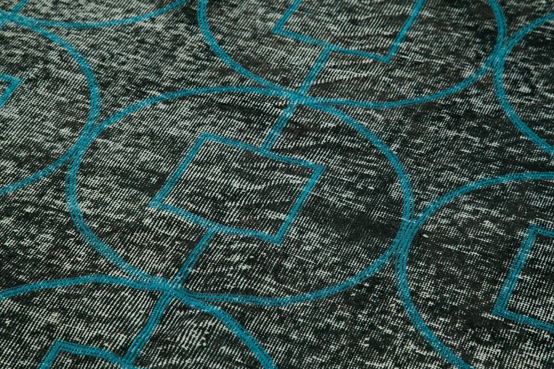 Geometric Carpet Siyah Geometrik Pamuk Yün El Dokuma Halısı 140x373 Agacan