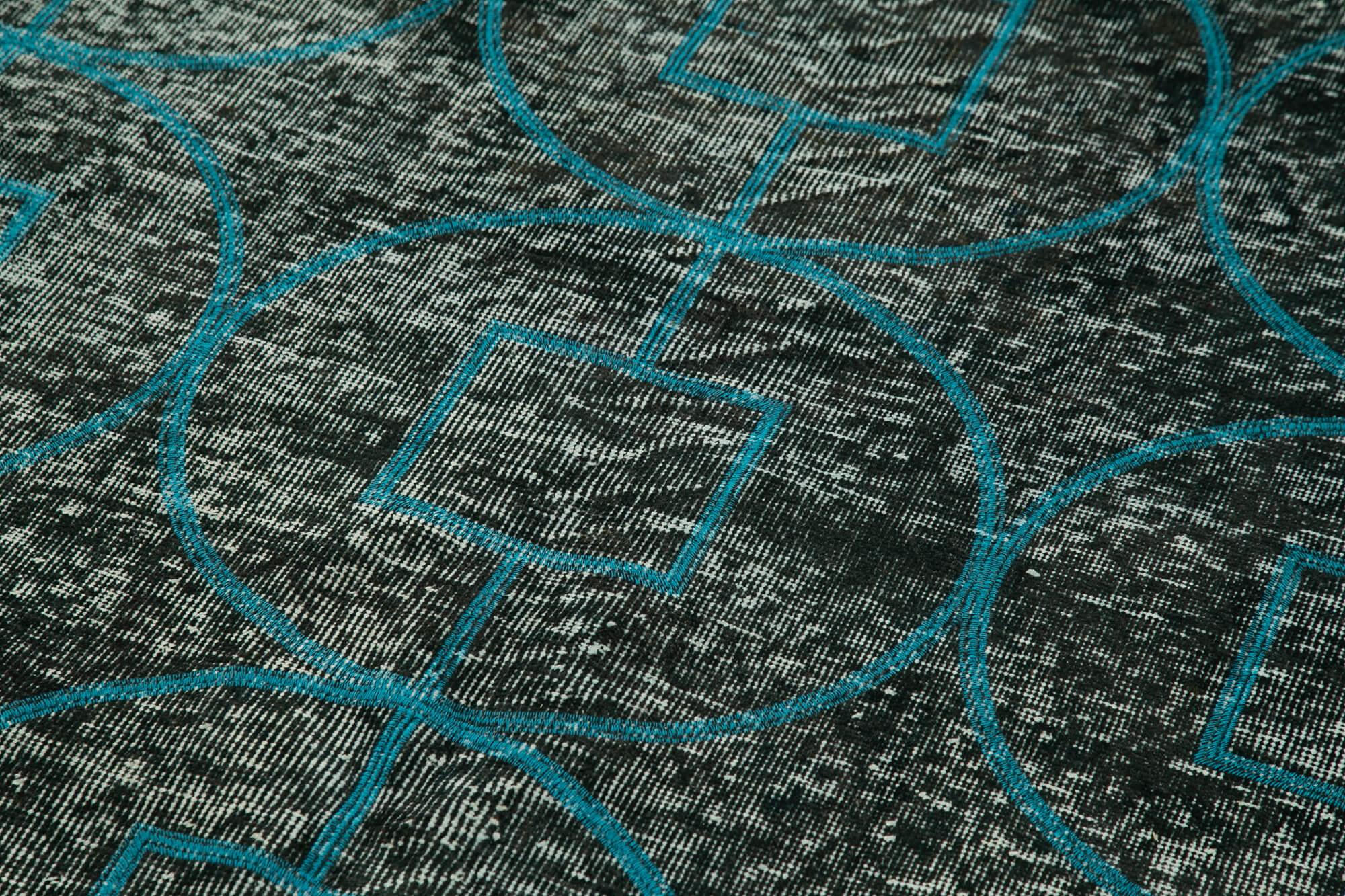 Geometric Carpet Siyah Geometrik Pamuk Yün El Dokuma Halısı 140x373 Agacan