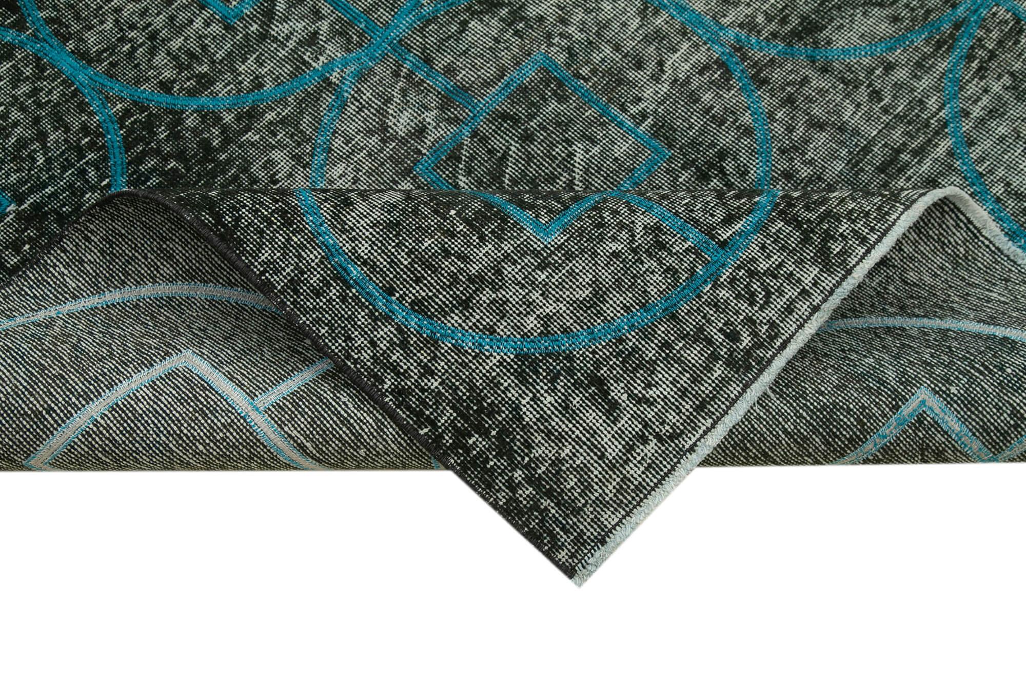Geometric Carpet Siyah Geometrik Pamuk Yün El Dokuma Halısı 140x373 Agacan