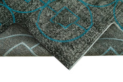 Geometric Carpet Siyah Geometrik Pamuk Yün El Dokuma Halısı 140x373 Agacan