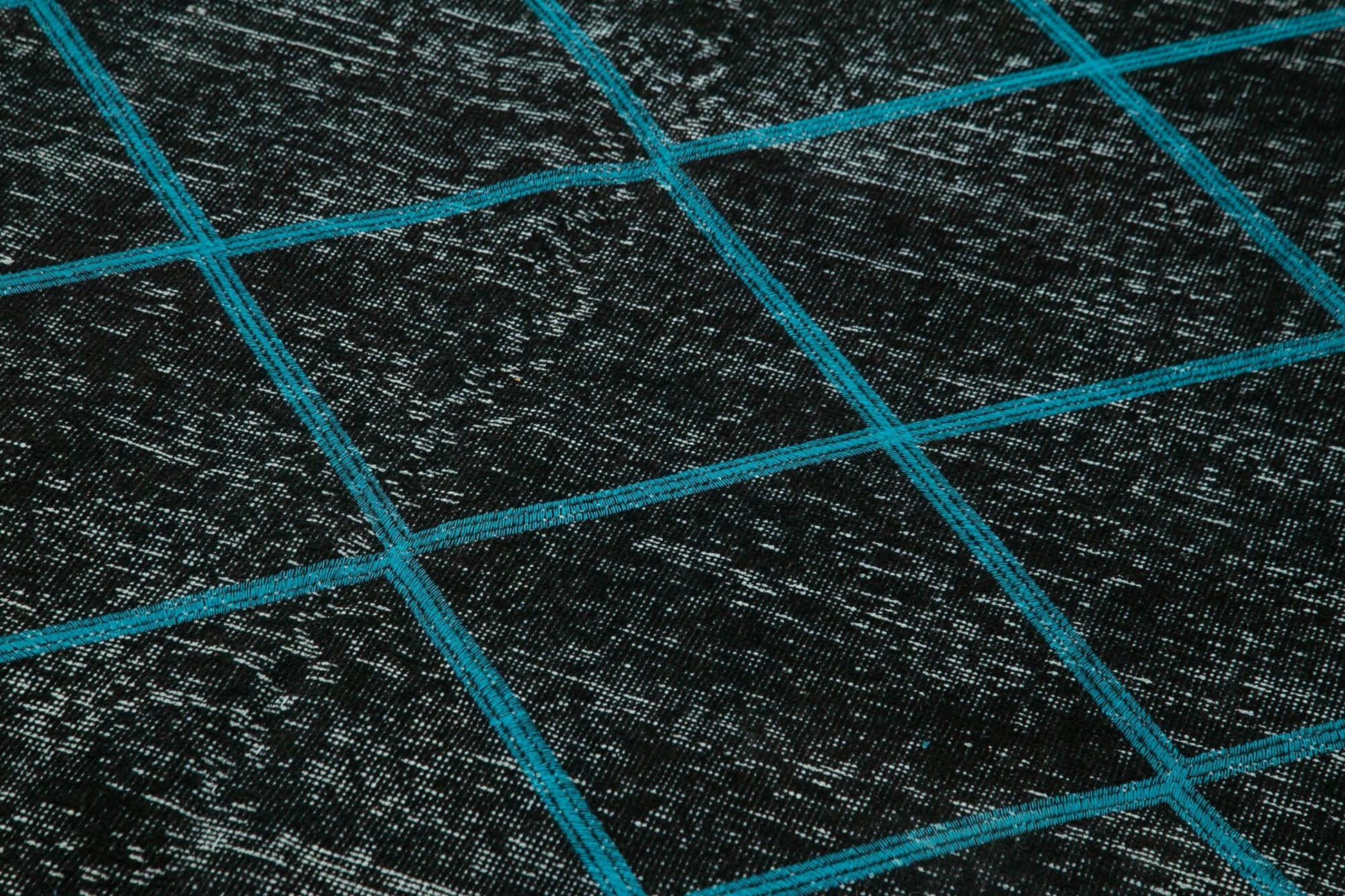 Geometric Carpet Siyah Geometrik Pamuk Yün El Dokuma Halısı 141x373 Agacan