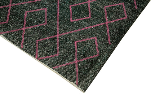 Geometric Carpet Siyah Geometrik Pamuk Yün El Dokuma Halısı 147x400 Agacan