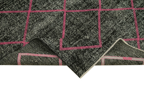 Geometric Carpet Siyah Geometrik Pamuk Yün El Dokuma Halısı 140x330 Agacan