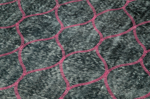 Geometric Carpet Siyah Geometrik Pamuk Yün El Dokuma Halısı 146x352 Agacan