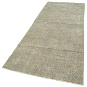 Geometric Carpet Gri Geometrik Pamuk Yün El Dokuma Halısı 111x303 Agacan