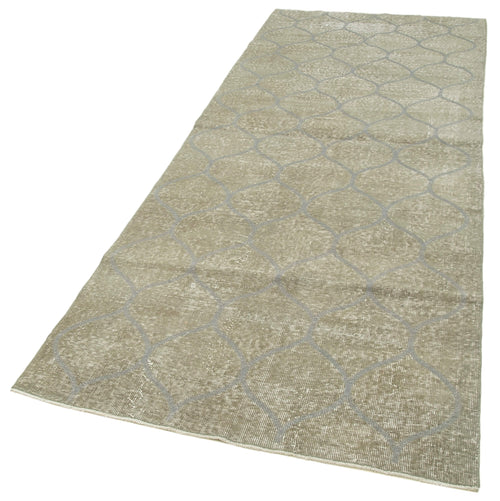 Geometric Carpet Gri Geometrik Pamuk Yün El Dokuma Halısı 111x303 Agacan