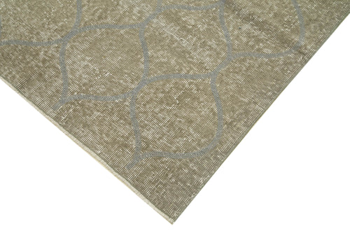 Geometric Carpet Gri Geometrik Pamuk Yün El Dokuma Halısı 111x303 Agacan