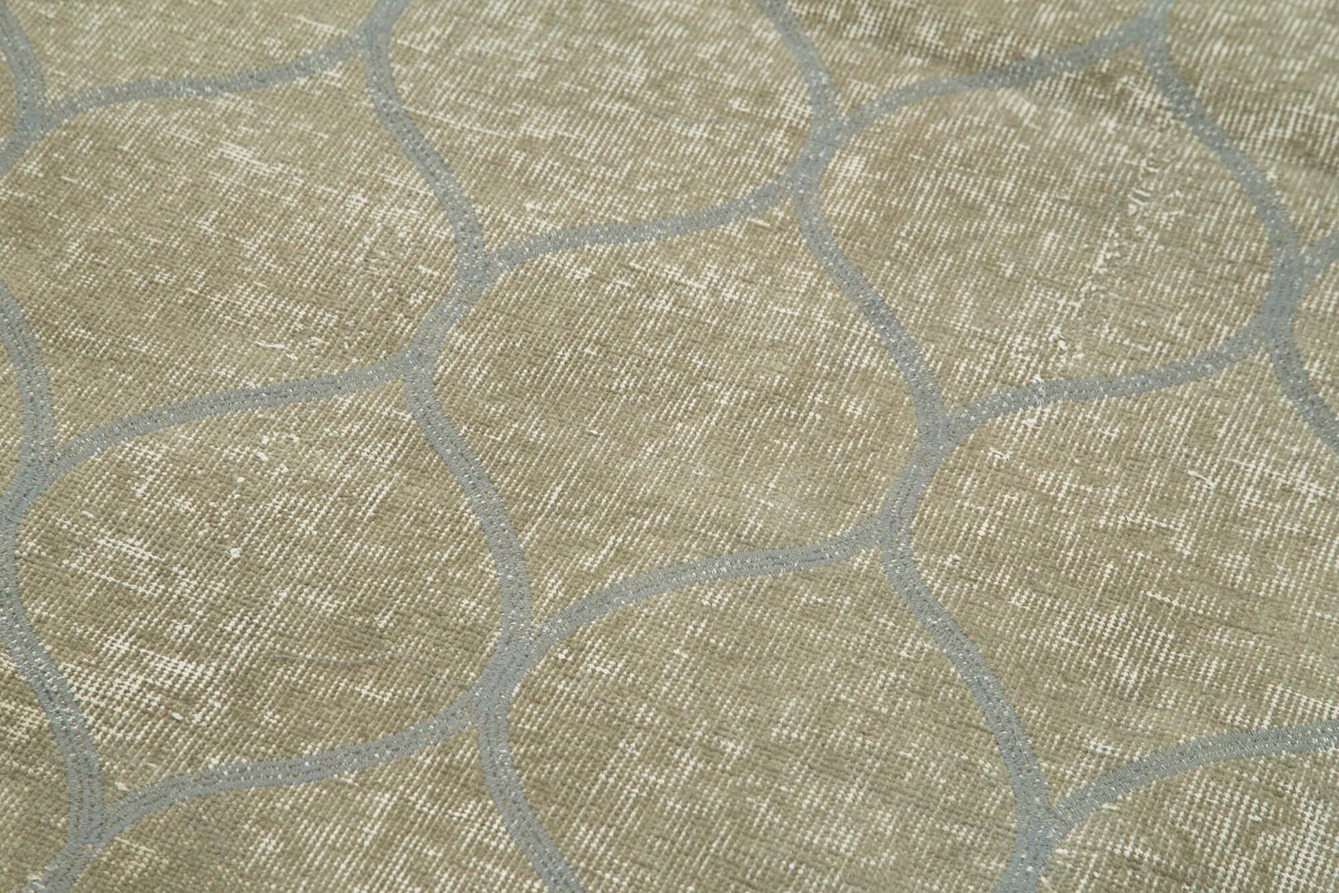 Geometric Carpet Gri Geometrik Pamuk Yün El Dokuma Halısı 111x303 Agacan