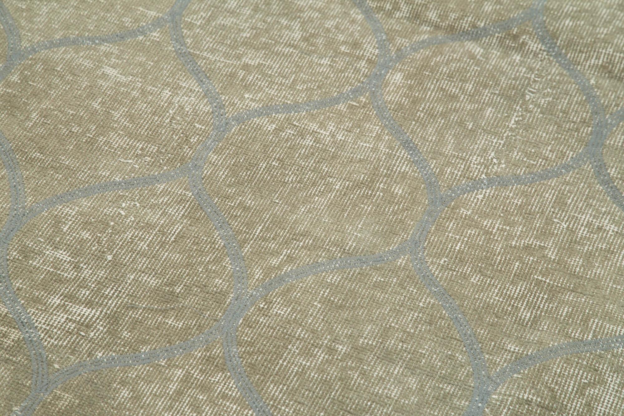 Geometric Carpet Gri Geometrik Pamuk Yün El Dokuma Halısı 111x303 Agacan